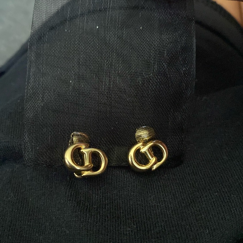Christian Dior Gold Clip On earrings